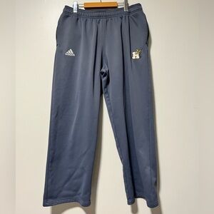Adidas Men’s ClimaWarm Gray Track Pants Size L with Embroidered “H” & Eagle Logo